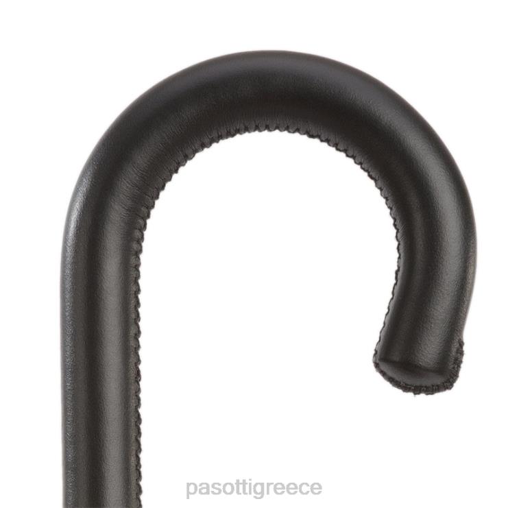 ομπρέλα | PASOTTI 189 52864-111 p - μαύρη ομπρέλα με επένδυση ταρτάν με δερμάτινο χερούλι διπλό ύφασμα 2N6B8461 γυναίκες